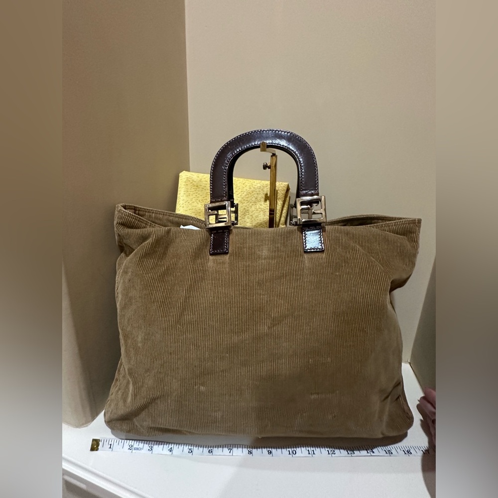 Fendi Brown Corduroy Bag - Picture 9 of 13